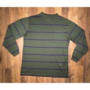 90s Vintage Chesterfield USA Long Sleeve Pocket Stripe Paper Thin XLT Mockneck.